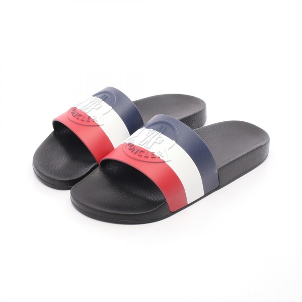 MONCLER BASILE Shower Sandals 4C0002001A4999840 rubber Navy White #40 NEW Mens