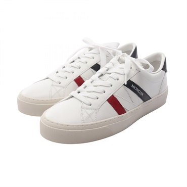 MONCLER MONACO 2 sneakers 4M00180M449600140 leather White Red Navy #40 NEW mens