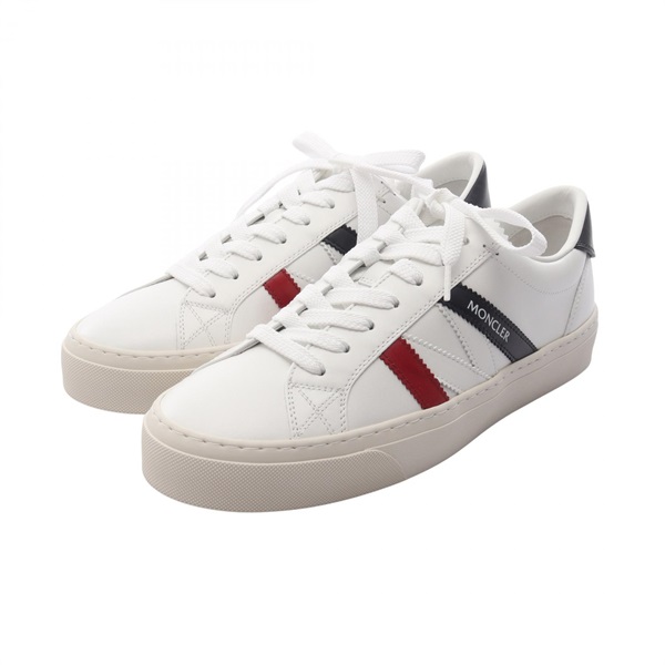 MONCLER MONACO 2 sneakers 4M00180M449600142 leather White Red Navy #42 NEW mens