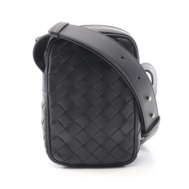 BOTTEGA VENETA Cassette mini crossbody Shoulder Bag leather Black NEW unisex