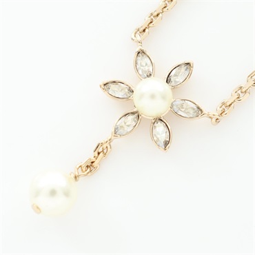 Christian Dior Bloom in Dior Necklace GP Artificial pearl rhinestone NEW women