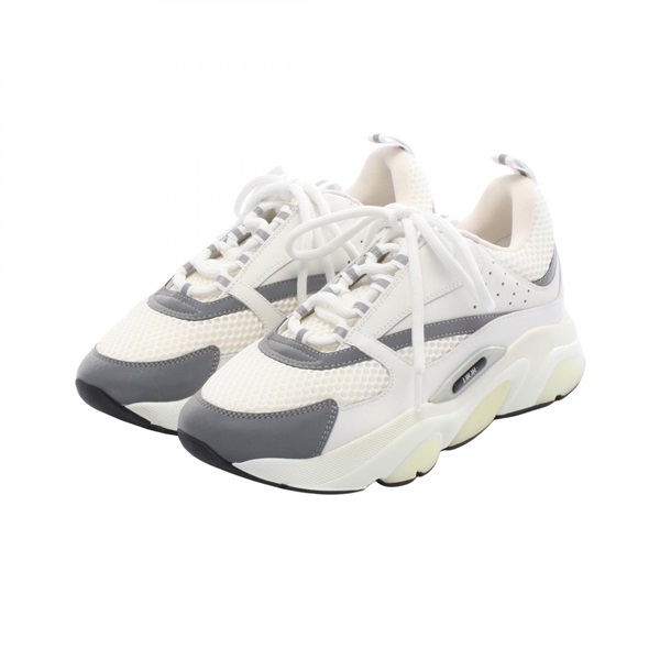 Christian Dior Sneakers Leather mesh White Silver Size 39 Used Women