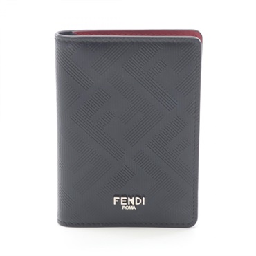 FENDI shadow card holder case 7M0349AJF4F19KP leather Black NEW mens