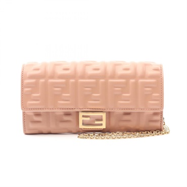 FENDI FF logo Chain Shoulder Bag wallet 8M0498AAJDF1SK3 leather Pink NEW Women