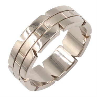 CARTIER Tank francaise Ring 18KWG White Gold Used unisex Us size 10 #62
