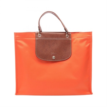 Longchamp Cabas L Shopping Tote Bag 10306HGH744 canvas leather Orange Brown new