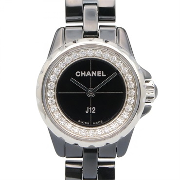 CHANEL J12 XS Wrist Watch H5235 Quartz ceramic Diamond Used Women CC Coco