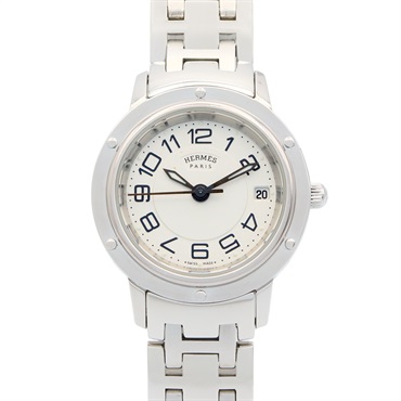 HERMES Clipper Classic Wrist Watch CP1.210 Quartz Stainless Steel Used Women