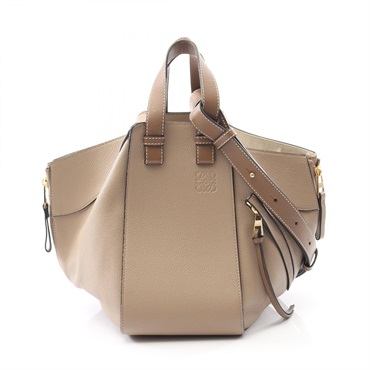 LOEWE HAMMOCK SMALL Shoulder Handbag leather Beige Brown Used Women crossbody