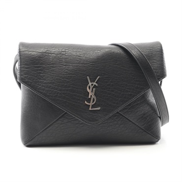 SAINT LAURENT PARIS Cassandra Envelope Shoulder Bag 801490 leather Black Used