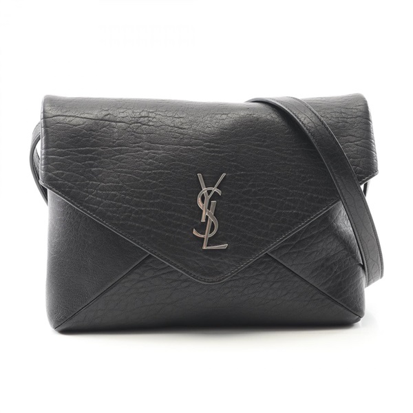 SAINT LAURENT PARIS Cassandra Envelope Shoulder Bag 801490 leather Black Used
