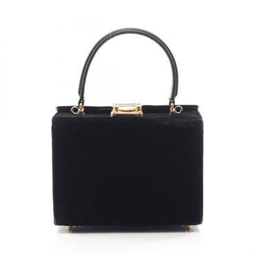 FENDI Handbag Fabric velor leather Black Used Women