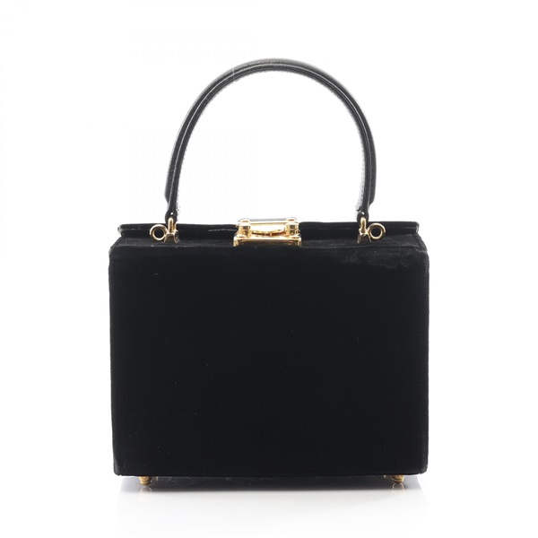 FENDI Handbag Fabric velor leather Black Used Women