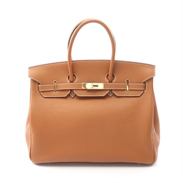 HERMES Birkin 35 Handbag Togo leather Brown Gold Used Women GHW I