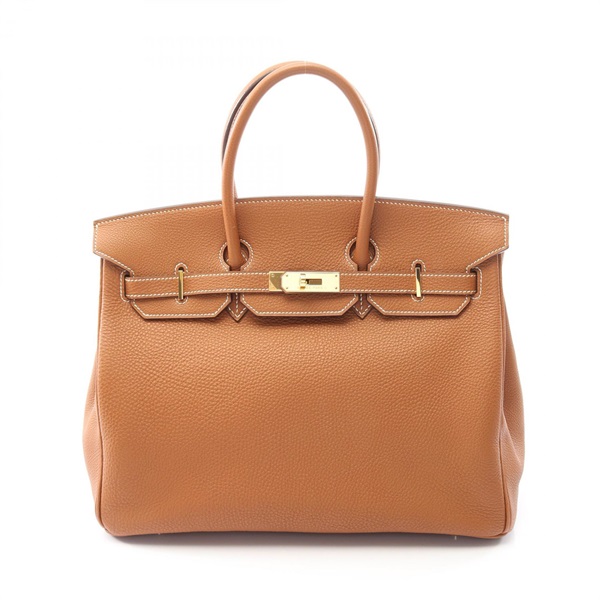 HERMES Birkin 35 Handbag Togo leather Brown Gold Used Women GHW I