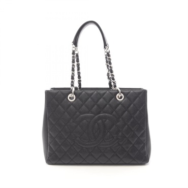 CHANEL Matelasse Grand Shopping GST Chain Tote Bag A50995 Calfskin Black SHW