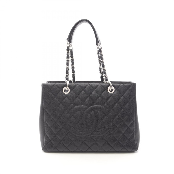 CHANEL Matelasse Grand Shopping GST Chain Tote Bag A50995 Calfskin Black SHW