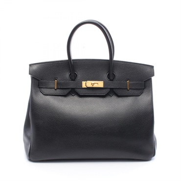 HERMES Birkin 35 Handbag Courchevel leather Black Used Women GHW E