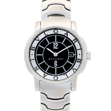 BVLGARI Solo tempo Wrist Watch ST29S Quartz Stainless Steel Used Women Black