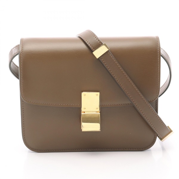 CELINE Classic Teen Box Shoulder Bag leather Brown Used Women