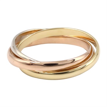 CARTIER Trinity Ring XS 18KYG 18KPG 18KWG Three gold used US size 5 #49
