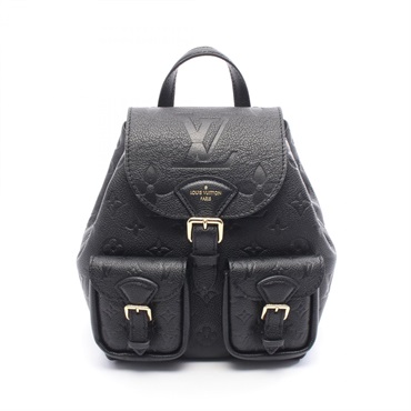 LOUIS VUITTON Backup Rucksack Backpack M47072 Monogram empreinte leather Black