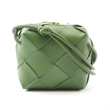 BOTTEGA VENETA Mini Cassette Camera Crossbody Shoulder Bag leather Green NEW