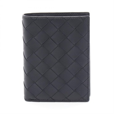BOTTEGA VENETA Intrecciato Wallet Purse 742143VCPQ48803 leather Black NEW BV