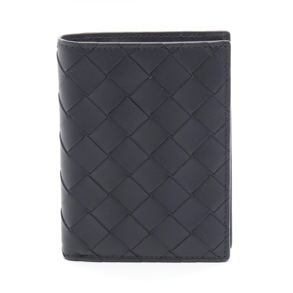 BOTTEGA VENETA Intrecciato Wallet Purse 742143VCPQ48803 leather Black NEW BV