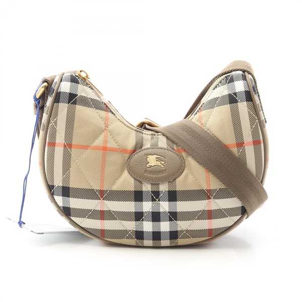 BURBERRY Horseshoe Shoulder Bag 8111308 canvas leather Beige Multi NEW Women