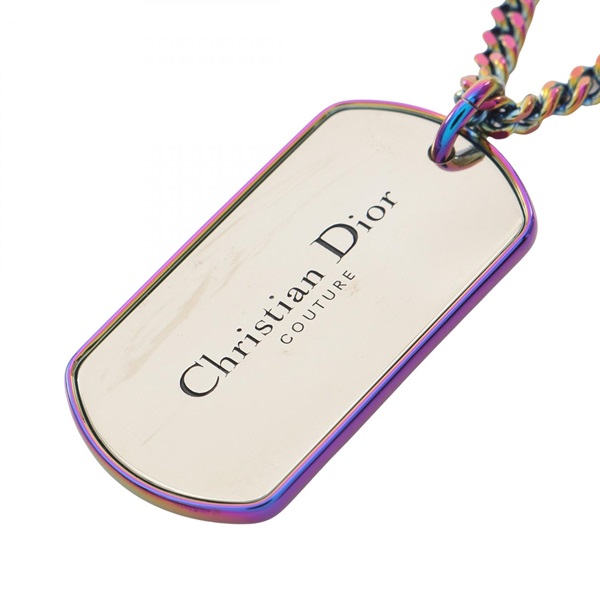 Christian Dior CD Couture Necklace Pendant Gold Plated Multicolor NEW 54~59cm