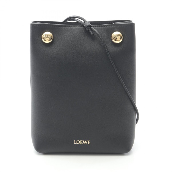 LOEWE PEBBLE Pouch Crossbody Shoulder Bag CANBSPPX011100 leather Black NEW