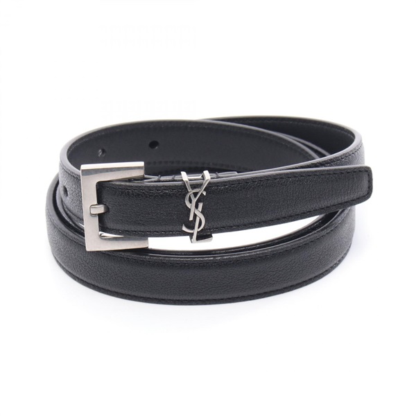 SAINT LAURENT PARIS Monogram Narrow belt 612616BRM0E100090 leather #90 NEW mens