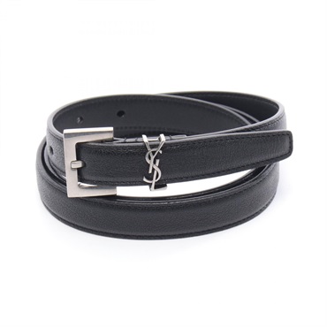 SAINT LAURENT PARIS Monogram Narrow belt 612616BRM0E1000100 leather NEW #100