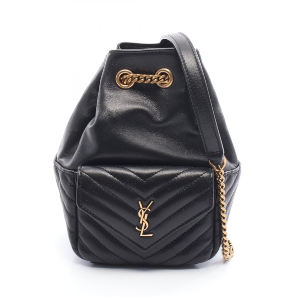 SAINT LAURENT PARIS Joe Mini Bucket Chain Shoulder Bag leather Black NEW YSL SLP