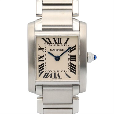 CARTIER Tank francaise SM Wrist Watch W51008Q3 Quartz Stainless Steel Used Women