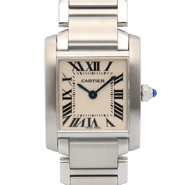 CARTIER Tank francaise SM Wrist Watch W51008Q3 Quartz Stainless Steel Used Women