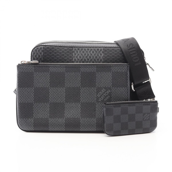 LOUIS VUITTON Trio Messenger Shoulder Bag N50017 Damier graphite 3D Black Used