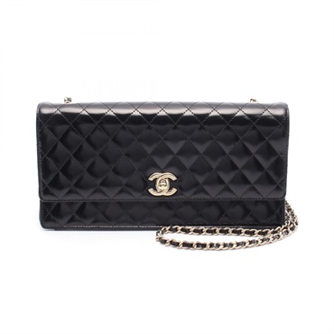 CHANEL Matelasse Chain Shoulder Bag Patent leather Black Used GHW crossbody CC