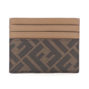 FENDI Zucca Card Case 7M0164AJF8F1EGA leather PVC Brown Black NEW mens
