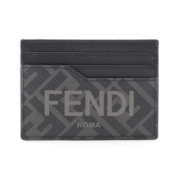FENDI Zucca Card Case 7M0333AJJ5F0GXN leather PVC Black Gray NEW mens