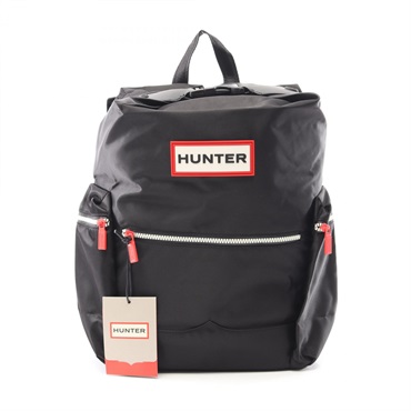 HUNTER Nylon Large Top Clip Rucksack Backpack UBB6017ACD Z Black NEW unisex logo