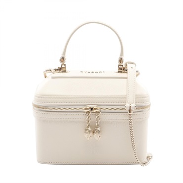 BVLGARI Serpenti Jewelry Box Chain shoulder Handbag leather Beige Used Women GHW