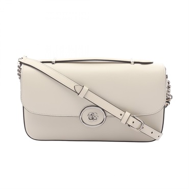 GUCCI Petite GG Shoulder Bag crossbody 739721 leather White Used Women