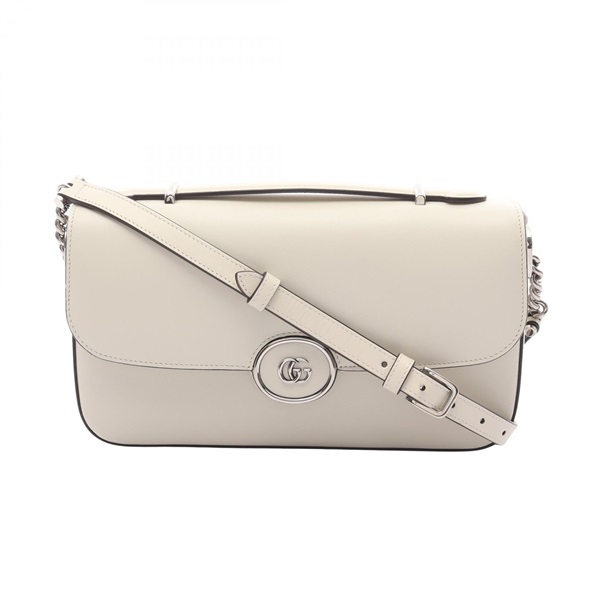 GUCCI Petite GG Shoulder Bag crossbody 739721 leather White Used Women