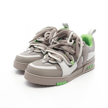 LOUIS VUITTON Skate Line sneakers 1ABZ4R leather Fabric Gray Green Used mens 7