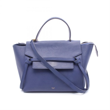 CELINE Belt bag mini Shoulder Handbag 176103 leather Blue Used Women