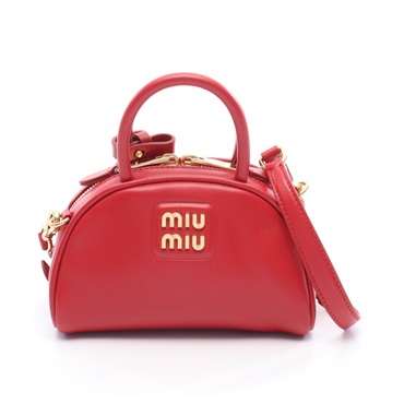 Miu Miu Shoulder Handbag crossbody 5BP085 leather Red Used Women