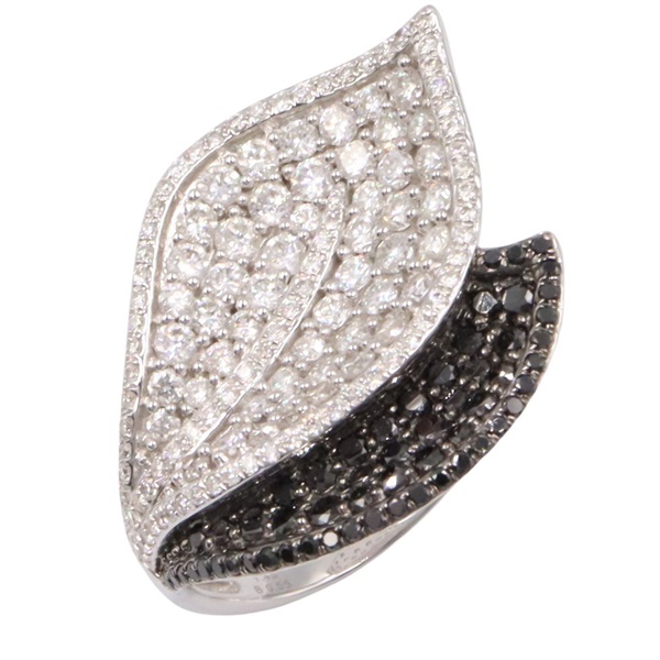 JEWELRY Black Diamond Ring 18KWG White Gold Black Used Women Size 5.5