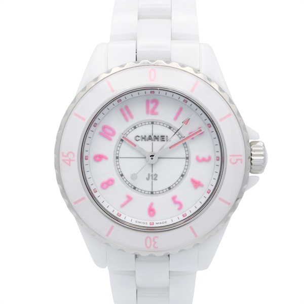 CHANEL J12 Pink Blush Wrist Watch H6755 Quartz ceramic Used Women CC Coco